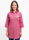 RosyEase – Cotton Pink Kurta with Pockets