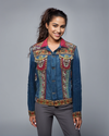 Boho Regal Hand-Embroidered Denim Jacket – Luxe Fusion Wear