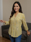 Bright Yellow Cotton Kurti for Women – Elegant Everyday Ethnic Wear