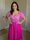 Elegant Long Pink Dress for Women – Flowy & Feminine Ethnic Charm