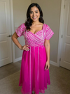 Elegant Long Pink Dress for Women – Flowy & Feminine Ethnic Charm