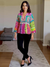 Boho Multicolor Mirror Work Peplum Kurti