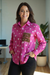 Pink Bandhani Patchwork Pocket Shirt – Handmade Boho Chic