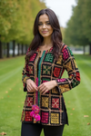 Boho Phulkari Mirror Work Kurti – Multicolor Embroidered Jacket Style