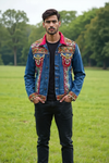 Embellished Denim Jacket with Handcrafted Mirror Work