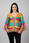 Multicolor Bandhani Print Kaftan Top