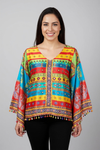 Multicolor Bandhani Print Kaftan Top
