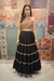 Black Tiered Lehenga with Multicolor Beaded Blouse