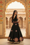 Black Mirror Work Tassel Lehenga Set