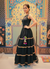 Black Festive Tiered Lehenga with Colorful Embellished Borders