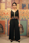 Designer Black Blouse with Mirror Work & Multicolor Tassel Fringe – Perfect for Navratri & Party Wear