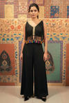 Designer Black Blouse with Mirror Work & Multicolor Tassel Fringe – Perfect for Navratri & Party Wear