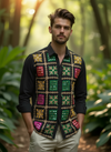 Black Phulkari Hand-Embroidered Shirt