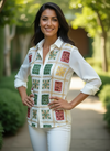 White Phulkari Hand-Embroidered Shirt