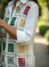 White Phulkari Hand-Embroidered Shirt