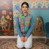 Mumtaaz Denim Shirt with Colorful Embroidered Patchwork