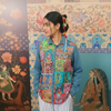 Mumtaaz Denim Shirt with Colorful Embroidered Patchwork