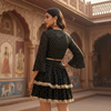 Black Bandhani Print Skirt & Tie-Knot Top Co-ord Set