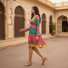 Bohemian Bandhani Printed Short Dress