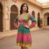 Bohemian Bandhani Printed Short Dress