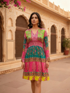 Bohemian Bandhani Printed Short Dress