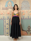 Boho Patchwork Black Maxi Dress