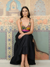 Boho Patchwork Black Maxi Dress