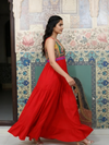 Red Boho Patchwork Maxi Dress