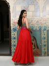 Red Boho Patchwork Maxi Dress