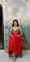 Red Boho Patchwork Maxi Dress