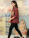 Red Tartan Shirt with Embroidered Pocket