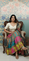 Multi-Color Patchwork Layered Skirt
