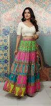 Multi-Color Patchwork Layered Skirt