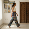 Black Dazzle Patchwork Boho Pants for Women – Comfortable, Stylish & Trendy Wide-Leg Fit
