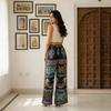 Black Dazzle Patchwork Boho Pants for Women – Comfortable, Stylish & Trendy Wide-Leg Fit