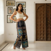 Black Dazzle Patchwork Boho Pants for Women – Comfortable, Stylish & Trendy Wide-Leg Fit