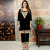 Luxury Black Velvet Kurta Set with Embroidered Dupatta – Festive & Wedding Collection