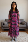 Purple Haze – Flowing Floral Chiffon Dress
