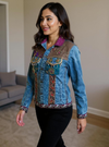 Boho Royale – Embellished Patchwork Denim Jacket