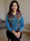 Boho Royale – Embellished Patchwork Denim Jacket