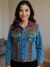 Boho Royale – Embellished Patchwork Denim Jacket