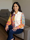 White Handcrafted Patchwork Shirt with Artistic Hand Embroidery – Boho Fusion Wear