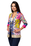 Multicolor Patchwork Mirror Work Blazer – Boho Chic Statement Jacket