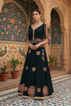 Black Mirror Work Tassel Lehenga Set