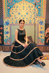 Black Festive Tiered Lehenga with Colorful Embellished Borders