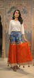 Bandhani Fusion Palazzo Pants with Mirror Work & Pompom Hand Embroidery