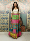 Multi-Color Patchwork Layered Skirt