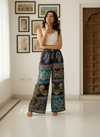 Black Dazzle Patchwork Boho Pants for Women – Comfortable, Stylish & Trendy Wide-Leg Fit