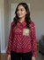 Bandhini Shirt Maroon with Golden Sequin Pocket – Festive Fusion Wear