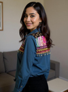 Boho Fusion Embroidered Denim Shirt – Tie Knot Style